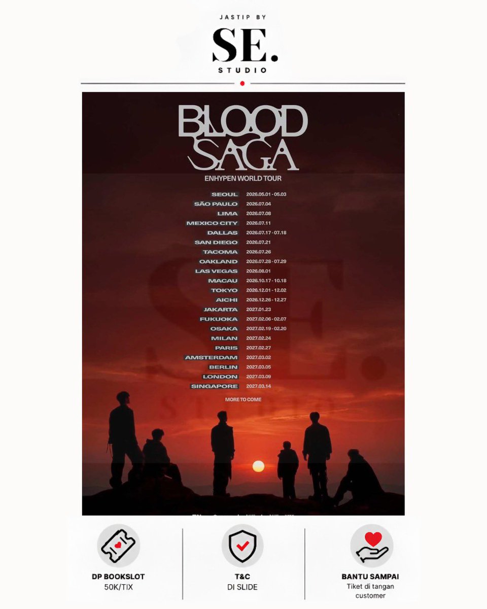 queenabile's tweet photo. 🩵 OPEN JASTIP / TICKETING SERVICES by SESTUDIO93 🩵

—ENHYPEN BLOOD SAGA IN JAKARTA—

• fee bookslot 50k/tix ✅
• fee start from 285k - 500k ✅
• full payment only ✅
• tiket kita urus sampai fisik ✅
• limited slot⚠️

DM our ig @sestudio93 for more info! https://t.co/WIwPXGMlOc
