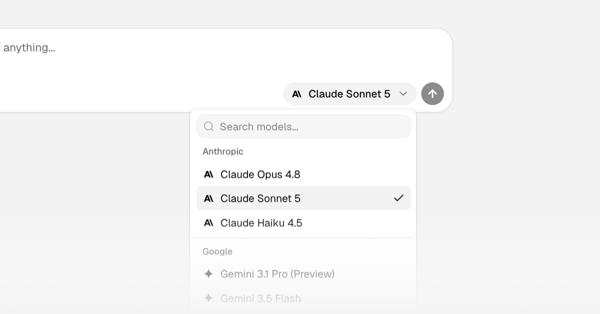 ClavyAI's tweet photo. Claude Sonnet 5 from @AnthropicAI is now available in Clavy. https://t.co/2kUkNo0ZjH