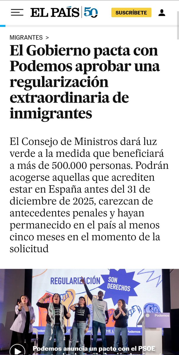 Clonazepamers's tweet photo. Primero te dicen que iban a regularizar a. 500.000 inmigrantes.

Ya vamos por 1.200.000 y, lejos de reconocer el engaño, te dicen en tu cara que hay que ampliar el plazo para regularizar a más.

Ya van completamente a calzón quitado eh, mienten y se la suda jashshshshs. https://t.co/JU8n24Qw5J