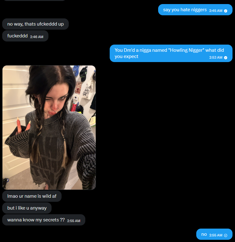 Howling_Nigger's tweet photo. Women have no morals when they think you're hot https://t.co/3kRgubQDmt