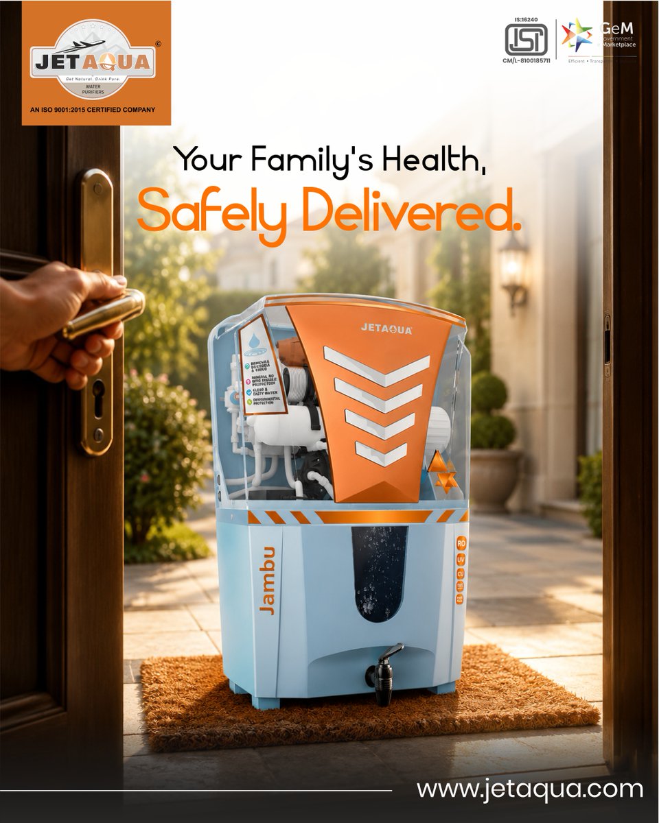JetAqua_Ro's tweet photo. Your Family's Health, Safely Delivered.
.
.
#waterpurifier #waterpuriﬁer #ropurifier #water https://t.co/gcagNTRfVj