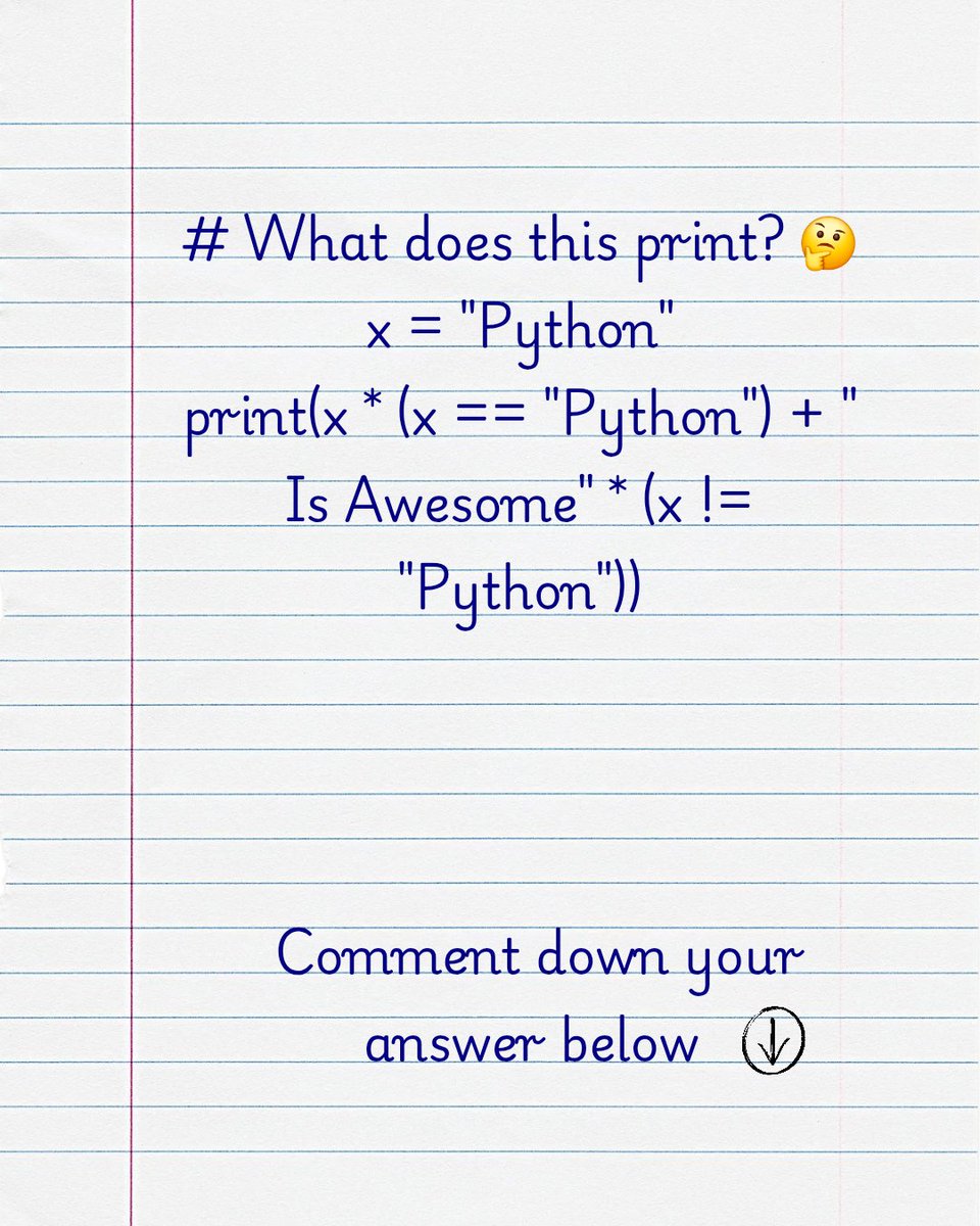 ganoratechv2's tweet photo. Just because it looks wrong doesn't mean it is. Python math is wild. 🐍✨
​#PythonProgramming #100DaysOfCode #shortcut #worksmartnothard #standard #growth #reachmore https://t.co/xCnB1oFP6B