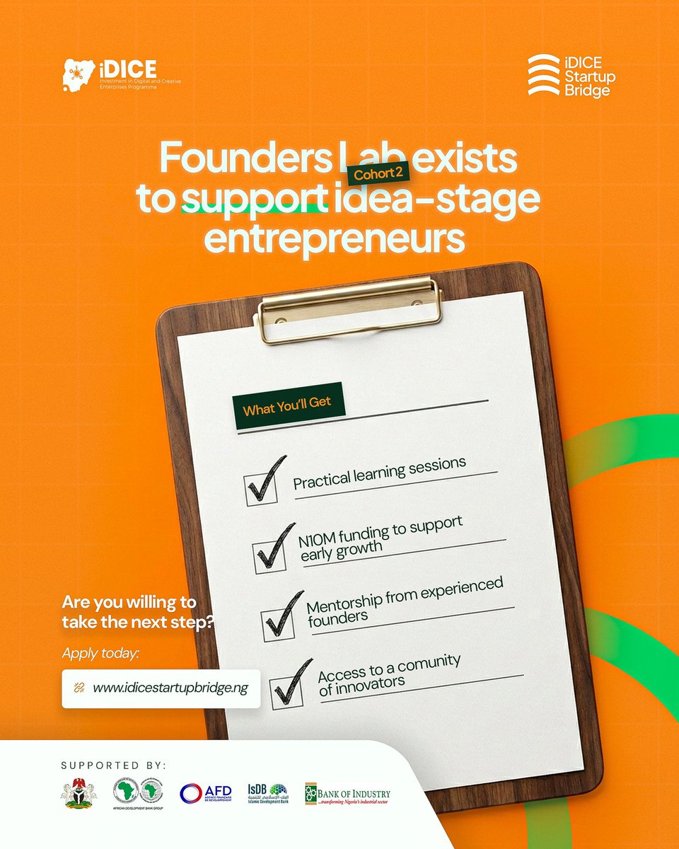 bchhub_ng's tweet photo. Got questions about Founders Lab? We’ve got answers. 🚀

Join our Info Session every Wednesday at 5:00 PM WAT as we answer questions from prospective applicants.

https://t.co/rrtZp1Suja https://t.co/jzEcRdOtNY