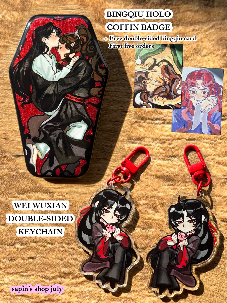 kayasapin's tweet photo. shop’s update with bingqiu badge and wwx keychain 🫶 I only ordered a few for now. https://t.co/NKLBgjzu1S