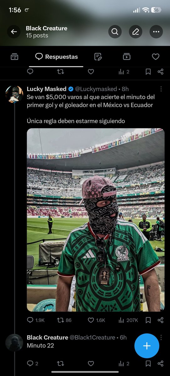 Black1Creature's tweet photo. @Luckymasked Listo y le atiné al minuto xfa ayúdame https://t.co/dXxaLq2ZcW