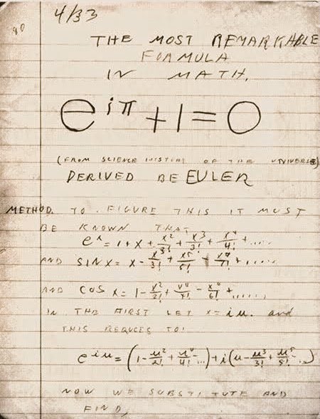 PhysInHistory's tweet photo. Euler's identity is a famous equation that connects five fundamental mathematical constants: e ,i , pi, 1, and 0. https://t.co/iiAy94vFS5
