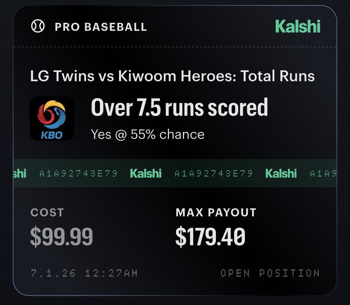 Ohsospicks's tweet photo. Small #KBO play ๐ฐ๐ท
Weโve been doing good with these the past week. Letโs cash another one ๐๐ฎ #OHSO https://t.co/kJMnpTj25V