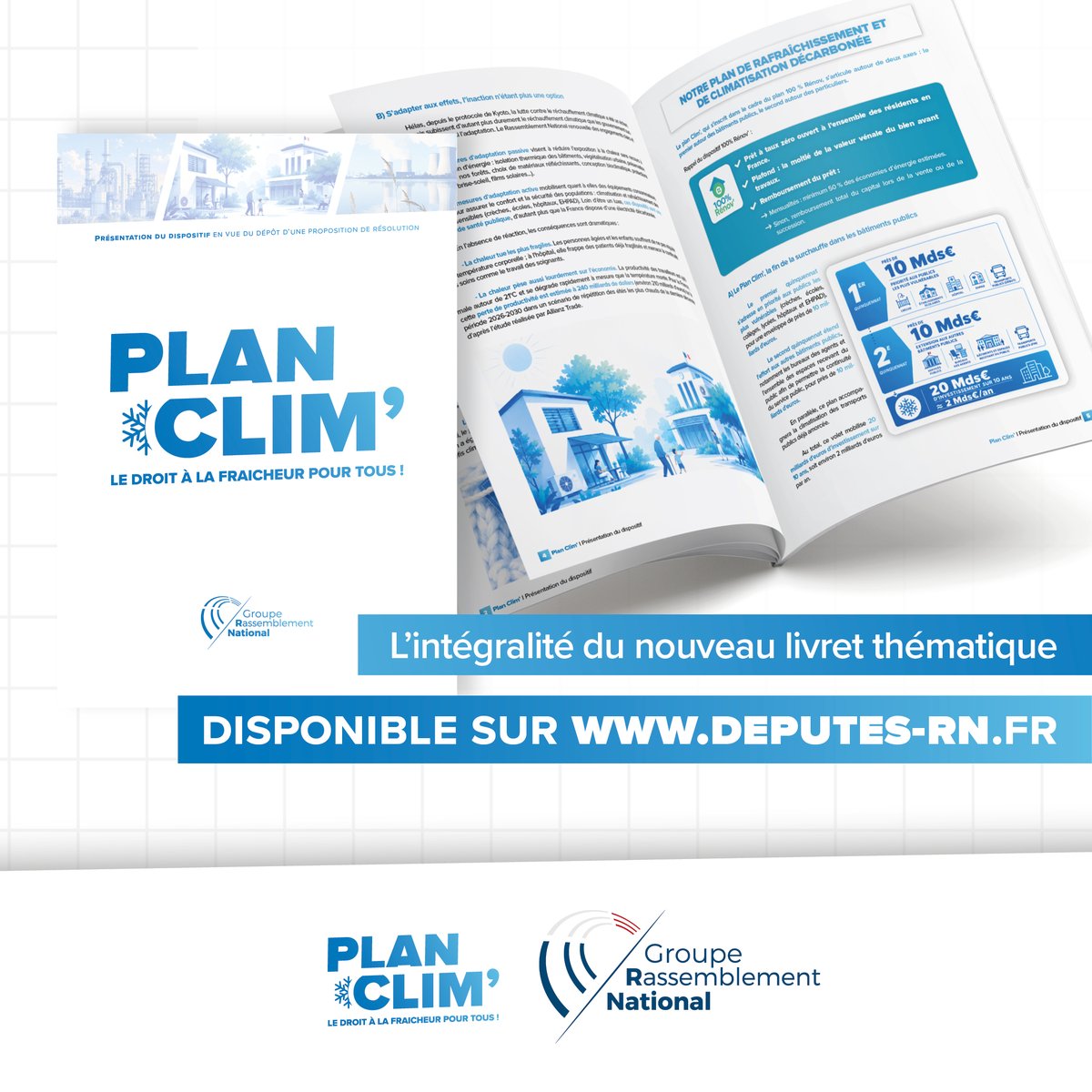 groupeRN_off's tweet photo. ❄️ Plan Clim’ : le droit à la fraîcheur pour tous !

Hier, @JphTanguy et @Thomas_Mng présentaient les détails du Plan Clim’ de @MLP_officiel.

📖 Pour découvrir le livret : https://t.co/xDzRVpEuoN https://t.co/mUL8QJdf7w
