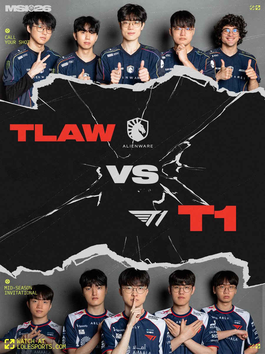 lolesports's tweet photo. WHO WILL ADVANCE TO THE MAIN STAGE?

@TeamLiquidLoL versus @T1LoL kicks off NOW! https://t.co/BwLu7NM39h