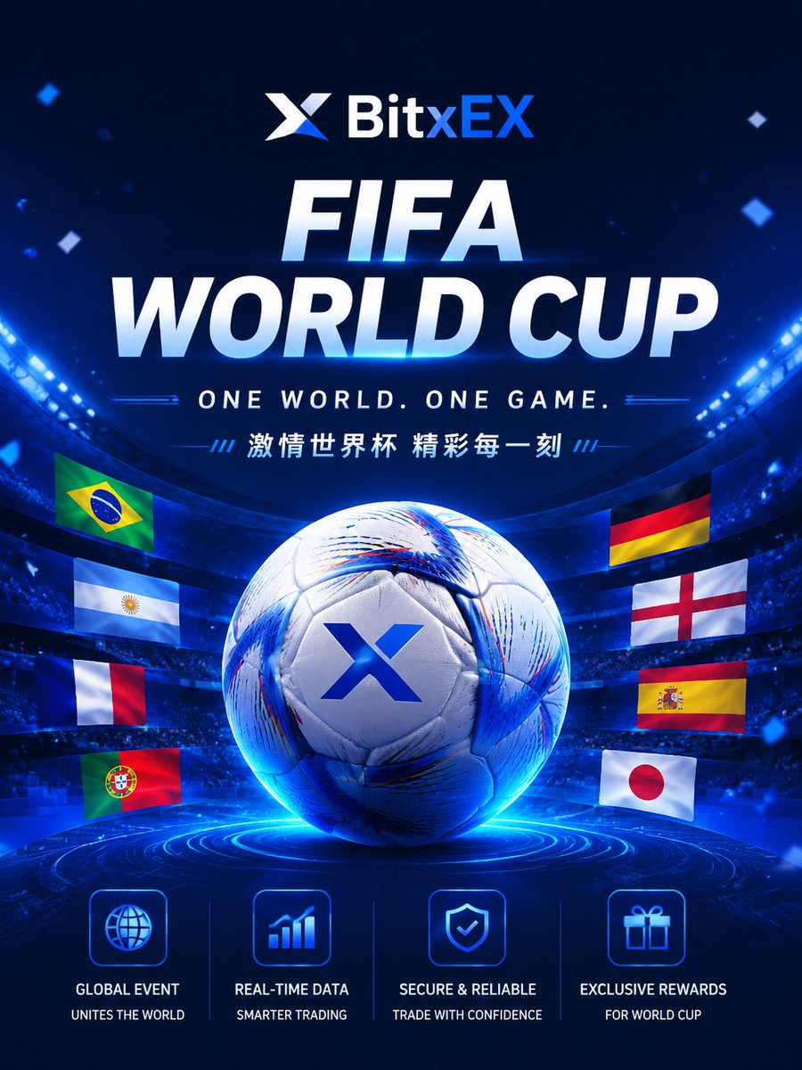 BitxEX_Global's tweet photo. The Knockout Stage is here.

Underdogs keep making history.
Favorites keep falling.
Just like crypto.

The market doesn't reward certainty.
It rewards those who stay prepared when everything changes.

⚽ Football is unpredictable.
📈 So is the market.
Trade smarter with BitxEX.

#WorldCup #FIFA #Crypto #Bitcoin #Trading #BitxEX