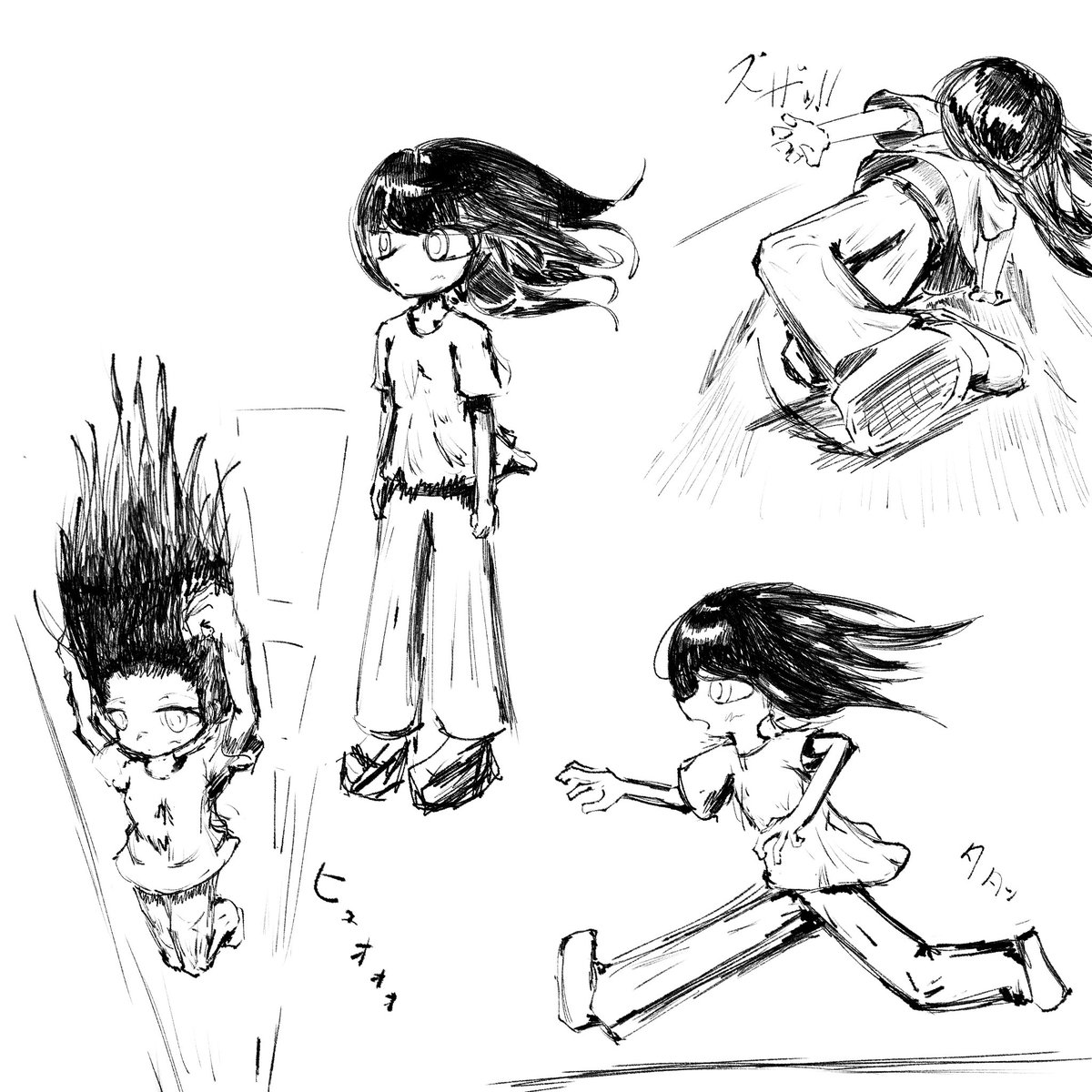 mudong87494's tweet photo. #落書き 
本日の落書き、漫画っぽい表現を意識してみた https://t.co/SzFhTXiXYH