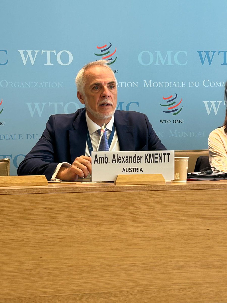 StandigeG's tweet photo. Jahresmeeting der Geberländer des @WTO-Lehrstuhlprogramms 2026 in Genf - mit Statement unseres @AustriaUNGeneva-Botschafters Alexander Kmentt. Österreich trug auch 2025 200.000 Euro bei, um am wenigsten entwickelte Länder bei der Stärkung ihrer Handelskompetenz zu unterstützen. https://t.co/tncRELFOJ5