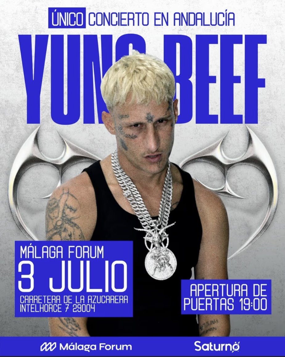 iso100photpress's tweet photo. 🎤 #YUNGBEEF | Yung Beef aterriza en Málaga Forum con su única fecha andaluza del verano.
🗞️ https://t.co/qy41491wwV
#Música #Fest #Conciertos #Artistas #Festival #Music https://t.co/ExVtA2kh9a