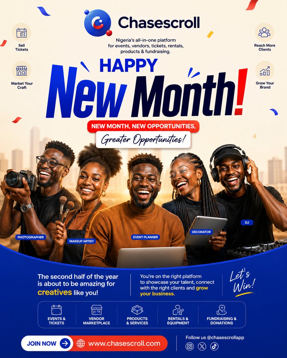 chasescroll's tweet photo. New month. New opportunities. New wins. 🚀

May this month bring you more bookings, bigger clients, sold-out events, and endless possibilities.

Let's make it count. 💙

🌐 https://t.co/Y0tx3ZpcwR

#HappyNewMonth #Chasescroll #GetBooked #GrowWithChasescroll https://t.co/Sdky3qJgGt