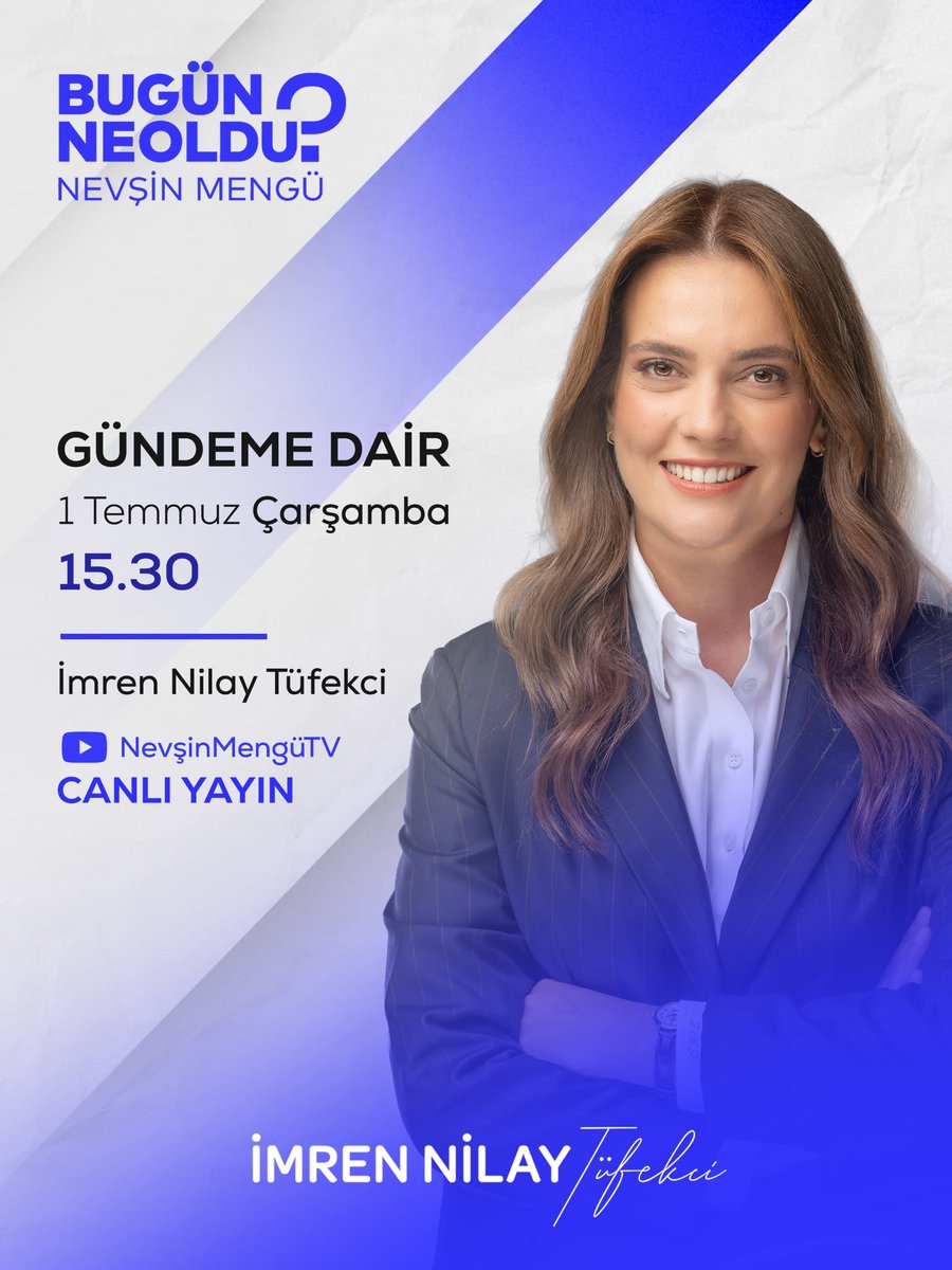 imrennilayt's tweet photo. Bugün, 15.30’da @nevsinmengu’nün canlı yayın konuğuyum.

Gündemi birlikte değerlendireceğiz.
Buluşmak üzere. 🇹🇷 https://t.co/ghhGldjkUO