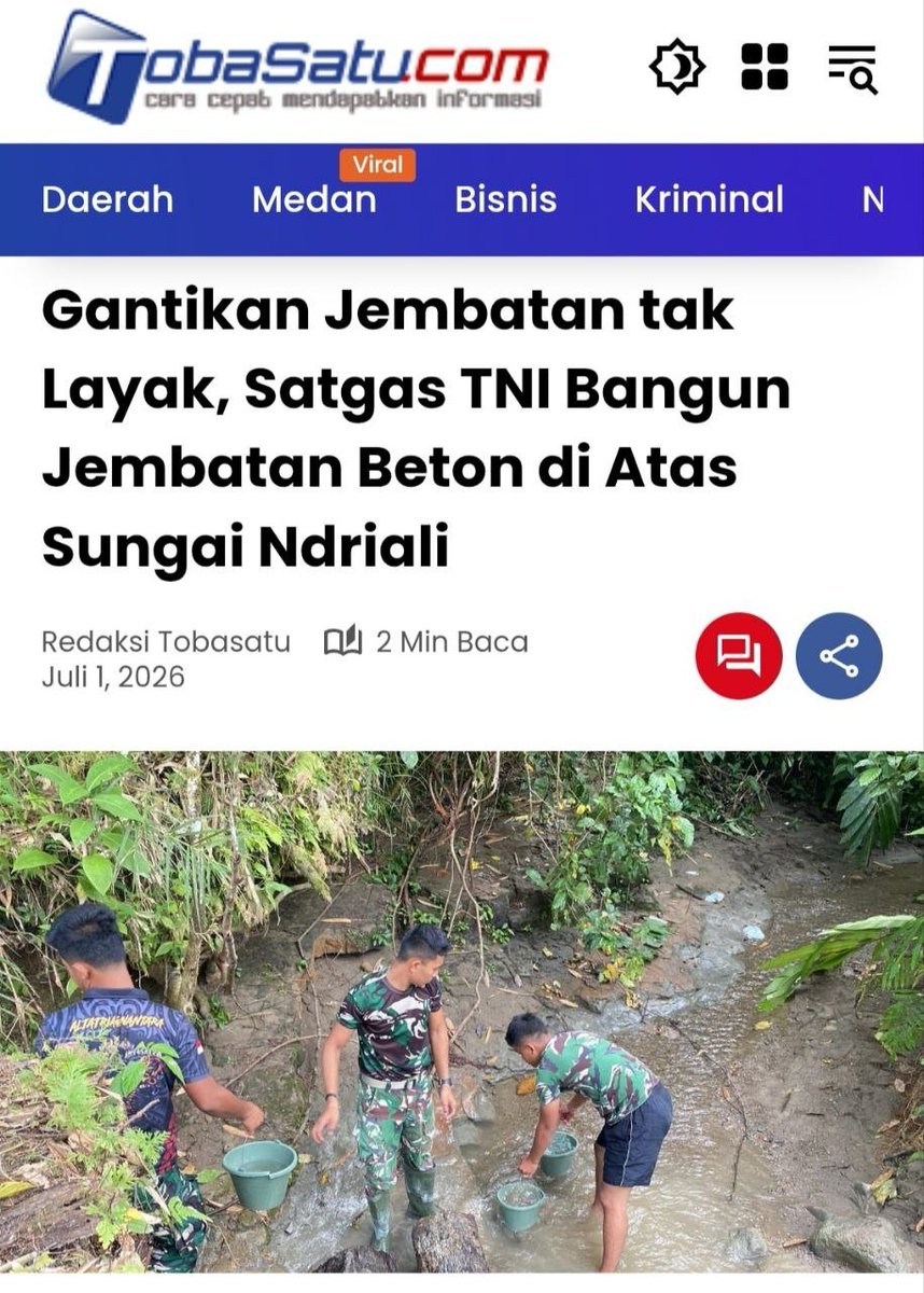 kakekurakuraa's tweet photo. Kerja sama kuat TNI dan masyarakat adalah fondasi utama mengawal kemajuan dan kesejahteraan bersama bagi segenap Indonesia.
Bersama Semua Elemen https://t.co/PKYCzgywxM