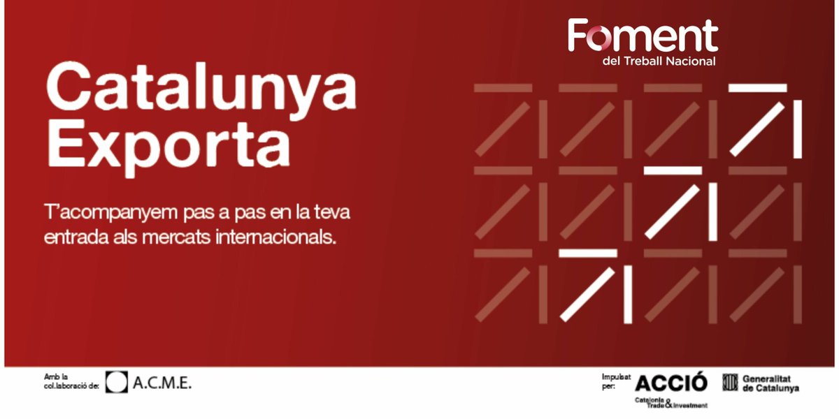 FomentTreball's tweet photo. 📅 El 21 de juliol a les 9.00 h t'esperem al webinar "Participar amb èxit a fires internacionals". Amb el suport d'@accio_cat, @gencat.

Coneix eines pràctiques per aprofitar al màxim les fires internacionals i reforçar la teva estratègia d'internacionalització.

Inscriu-te aquí: https://t.co/n52uQHDuIW