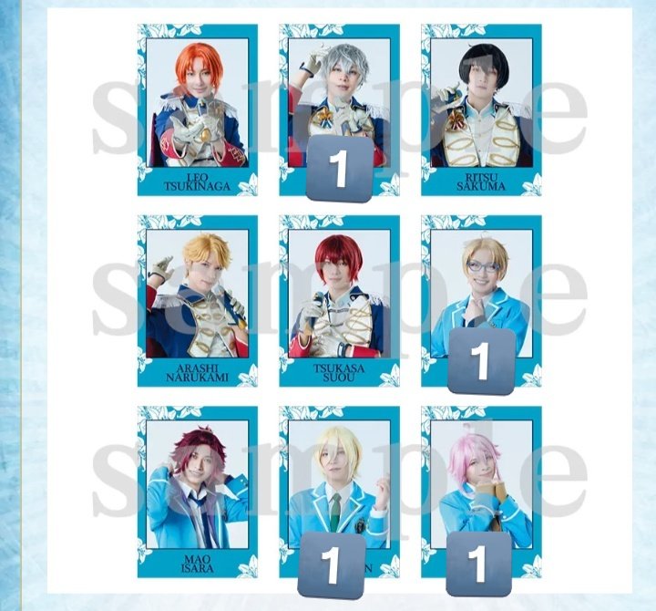 tpdddw's tweet photo. 【交換】　あんステ　レクイエム ランダム チェキ風カード

譲︰画像数字の瀬名 泉、司、真、真緒、英智、桃李
求︰凛月、レオ

瀬名は返礼祭衣装との交換優先。
本日7/1開演前または幕間手渡し、郵送可。
よろしくお願いいたします。 https://t.co/494NWgTbQD