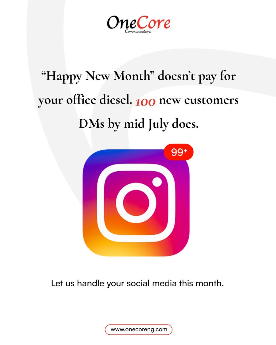 onecorecomms's tweet photo. A new month deserves new results✨

While everyone is exchanging Happy New Month messages, let your business attract new customers and increase sales.

Let’s make July your best month yet!❤️

#happynewmonth #onecorecommunications #digitalmarketing #brandinfluencing https://t.co/XRnOiKzujE
