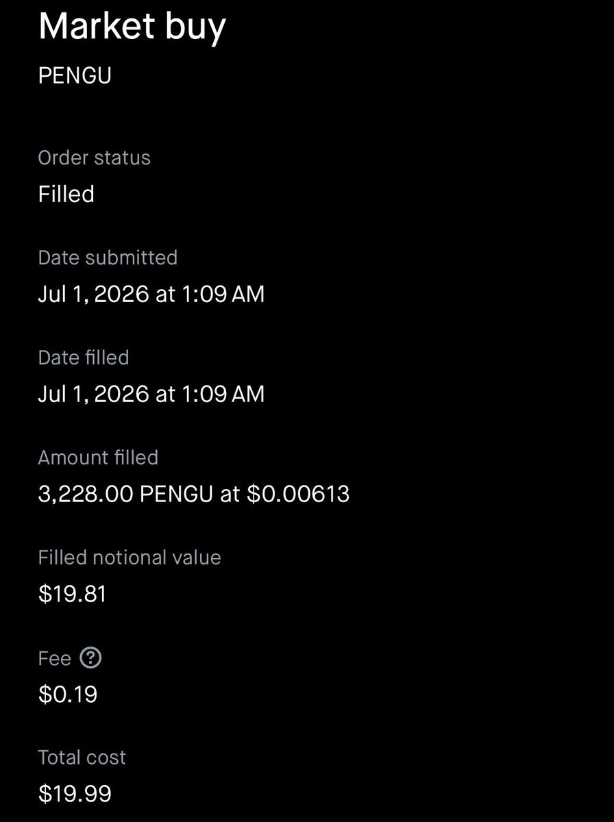 Pudgy_XD's tweet photo. Day 201 of dollar cost averaging $20 dollars into $PENGU 

Total $PENGU collected: 622,815

Pengu looks like it’s building support at 0.006! https://t.co/b2mShUej1x