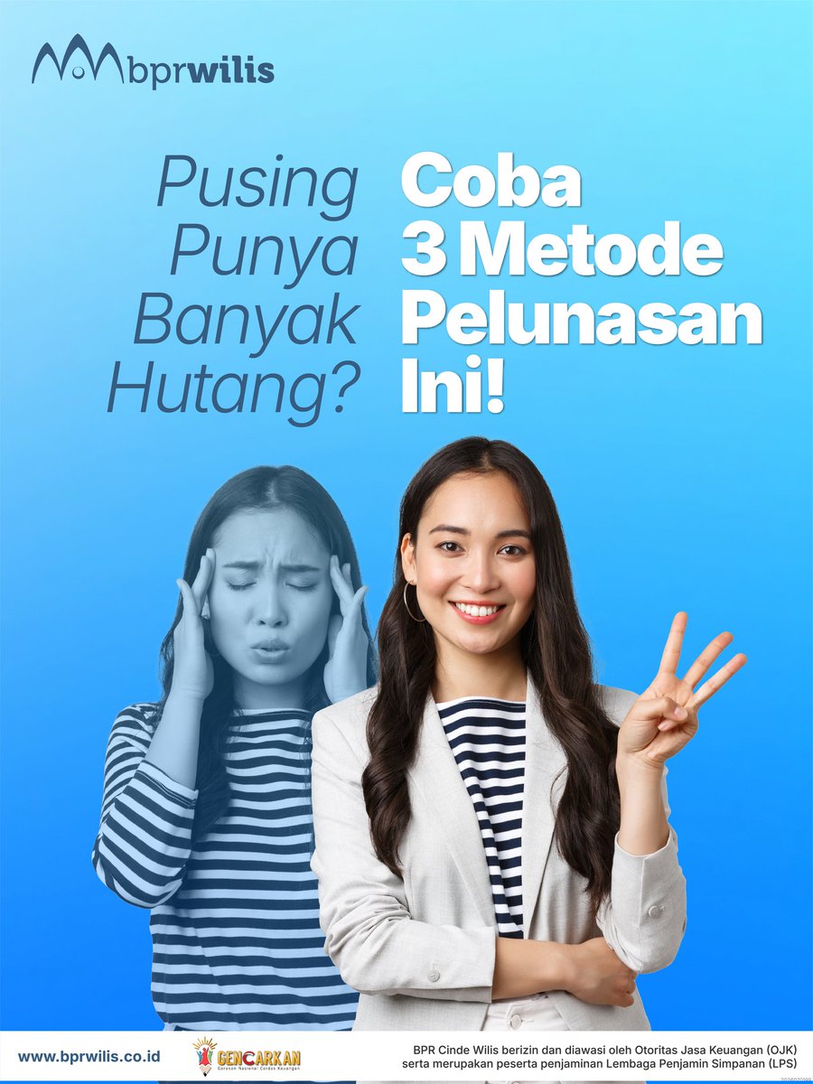 bprwilis's tweet photo. Kalau #sobatwilis sendiri, tipe yang lebih nyaman beresin hutang dari yang paling kecil dulu, atau yang bunganya paling gede nih? Share di kolom komentar ya! 👇

#bprwilis #tangguhterpercaya #GENCARKAN2026 #BulanLiterasiKeuangan2026 #bprwilis_BulanLiterasiKeuangan2026 https://t.co/4bMwkI2916