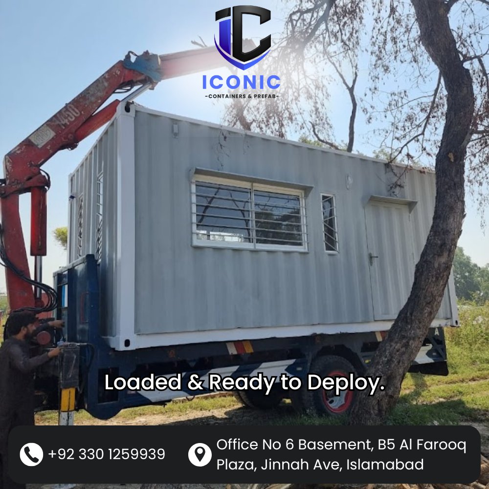 iconicprefab's tweet photo. 𝐋𝐨𝐚��𝐞𝐝 &amp; 𝐑𝐞𝐚𝐝𝐲 𝐭𝐨 𝐃𝐞𝐩𝐥𝐨𝐲.
Our latest container office project is prepared for delivery and installation.
#ContainerOffice #PortableOffice #Islamabad #Rawalpindi #ConstructionPakistan #ContainerCabin #ModularOffice #Pakistan https://t.co/trg9dHZWn8