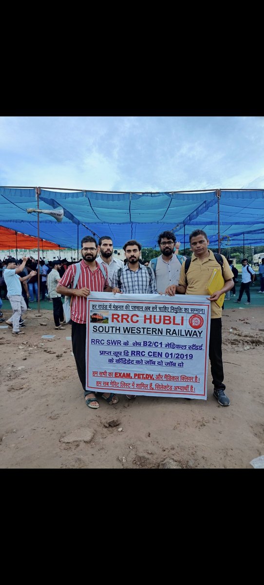 KranthiPotturi's tweet photo. @Railway_Talks @RailMinIndia @AshwiniVaishnaw @Central_Railway @WesternRly @EasternRailway @GMSRailway Dear Hon'ble Railway Minister

please resolve the 7 years long-pending issue of CEN 01/2019, SWR Hubballi Zone. We are B-2/C-1 medical category candidates awaiting empanelment as per RB letter dated 20.03.2026. Kindly ensure justice and early appointment for all 314 candidates. https://t.co/XuPfyVUw7w
