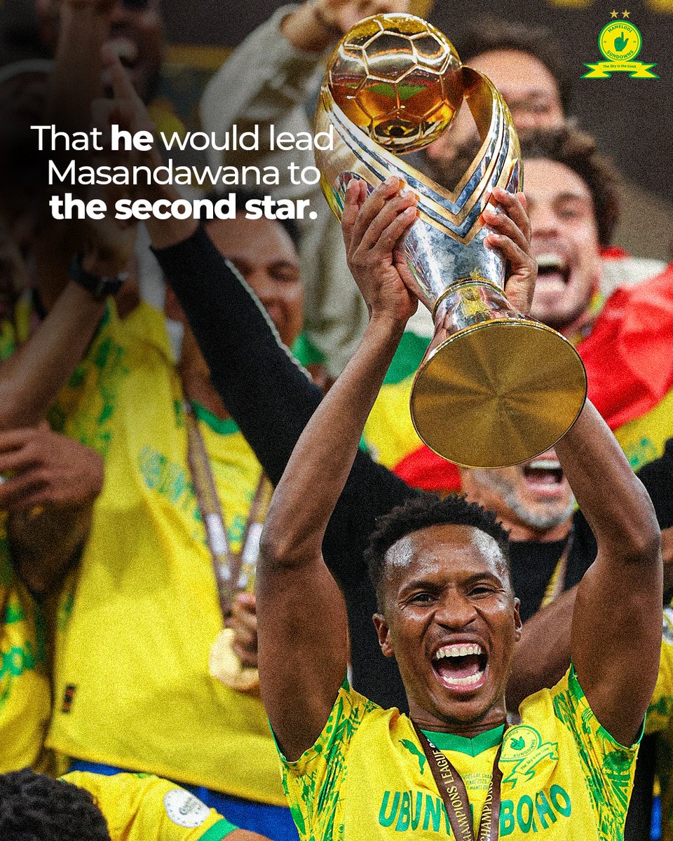 Masandawana's tweet photo. 2016 ➡️ 2026 ⭐⭐🏆

From a young boy with dreams to leading Mamelodi Sundowns as captain to the second #TotalEnergiesCAFCL star, Zwane’s journey has been nothing short of amazing, showcasing that the Sky is the Limit 👆🔥

#Sundowns https://t.co/7qoCmtDe3Y