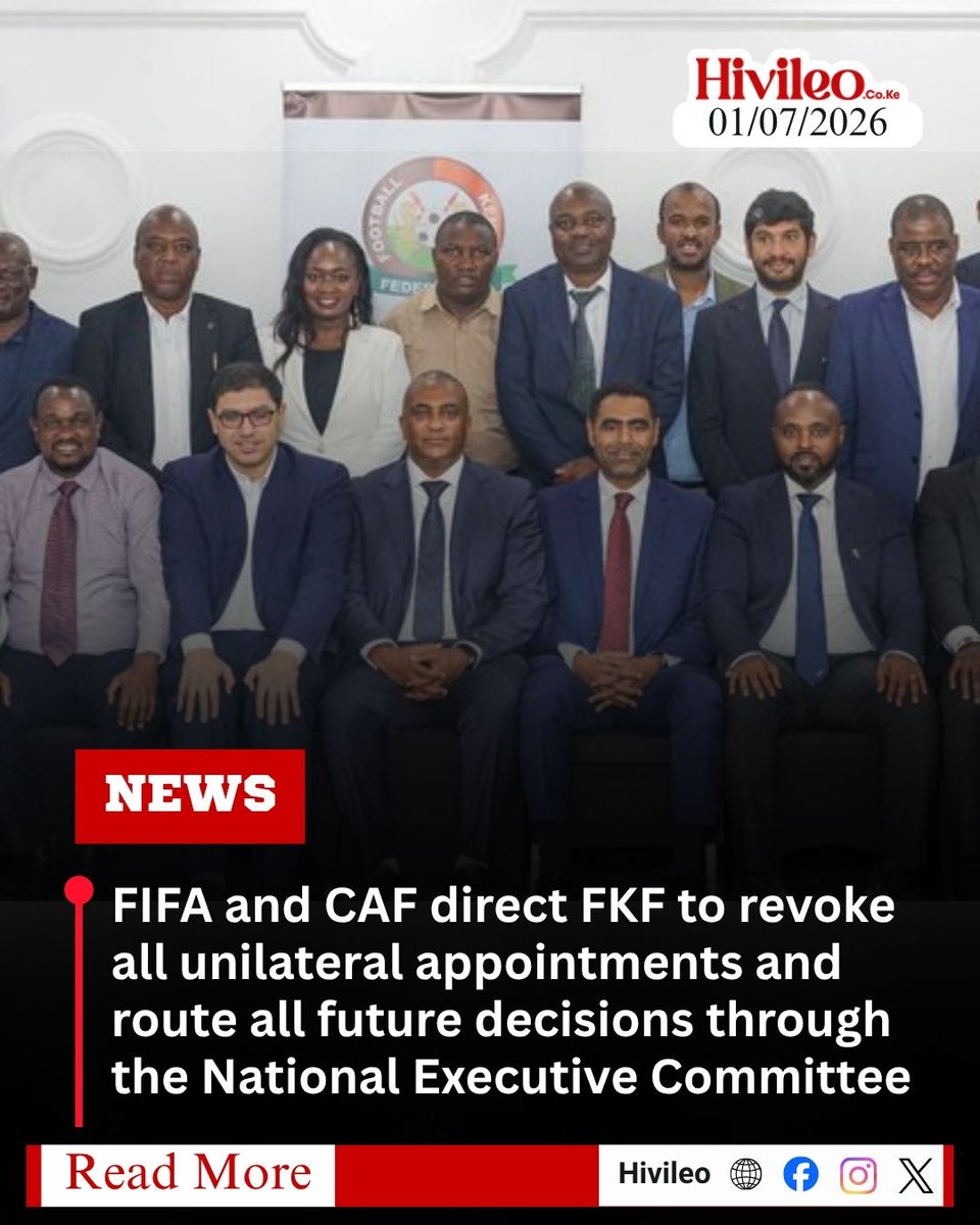 hivileo1's tweet photo. FIFA and CAF Mission directed the revocation of all unilateral FKF appointments and ordered that all future decisions, nominations, and appointments be approved by the National Executive Committee.

During yesterday's National Executive Committee (NEC) meeting, the FIFA and CAF Mission reaffirmed that all governance matters within the Federation must be initiated, discussed, and approved solely through the NEC, in line with the FKF Constitution and established governance frameworks.

The Mission emphasized that all resolutions, actions, nominations, and appointments require the approval and authorization of the NEC. It also directed that unilateral decision-making within the Federation must end with immediate effect.

As a result, all appointments and nominations made without NEC approval, including those to the CAF Standing Committees, the AFCON Local Organising Committee Functional Committees, the AFCON Local Organising Committee Secretariat, and other bodies, will be revoked. These positions will be filled through a fresh, transparent, and constitutionally compliant process overseen by the NEC.