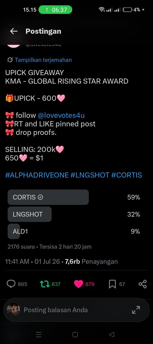 urdevine_'s tweet photo. @lovevotes4u #CORTIS KMA https://t.co/Ie0r6YWcFm