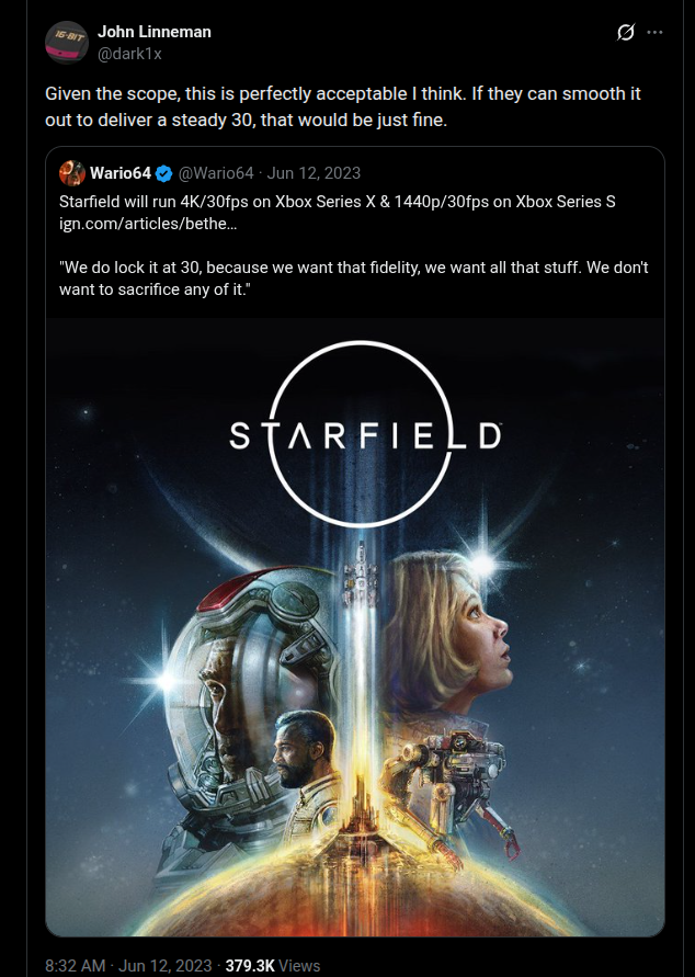 _______dev's tweet photo. @Dexerto Interesting how they frame it

For Shitfield (it's because it's "next gen" LE MAO)

For a PS5 exclusive title (GTA 6), it's because the HW is "weak" LE MAO https://t.co/xWIjwkLgPz