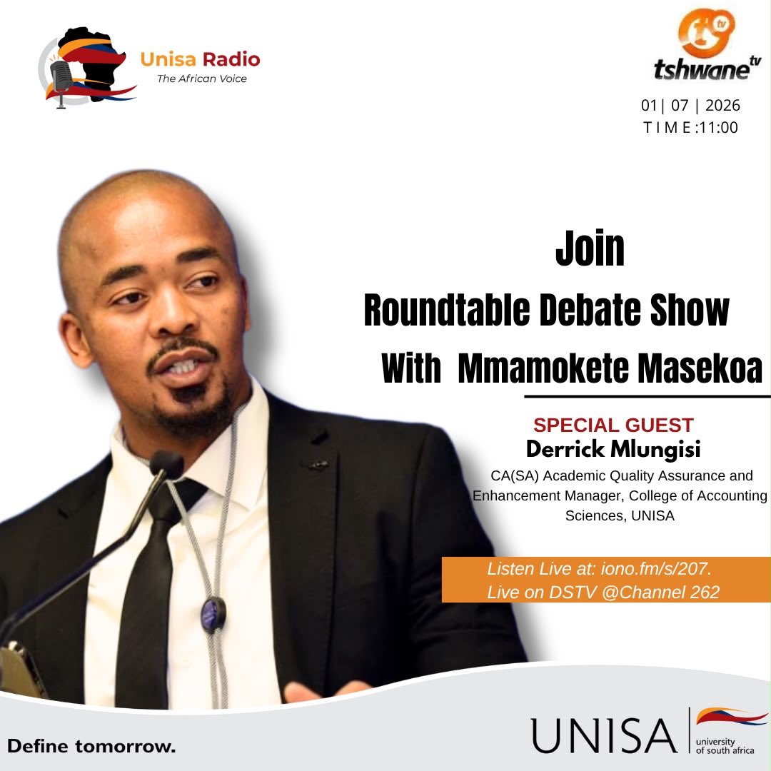 unisaradio's tweet photo. COMING-UP: CA(SA), Academic Quality Assurance and Enhancement Manager in the College of Accounting Sciences at UNISA Mlungisi Derrick joins. the Roundtable Debate Show with host Mmamokete Masekoa to discuss what it mean to uphold integrity in the accounting profession, and why are professional ethics more important than ever? From accountability and transparency to building public trust, exploring how ethical leadership shapes the profession and why it matters for aspiring and practicing accountants alike.
#TheStationOfChampions