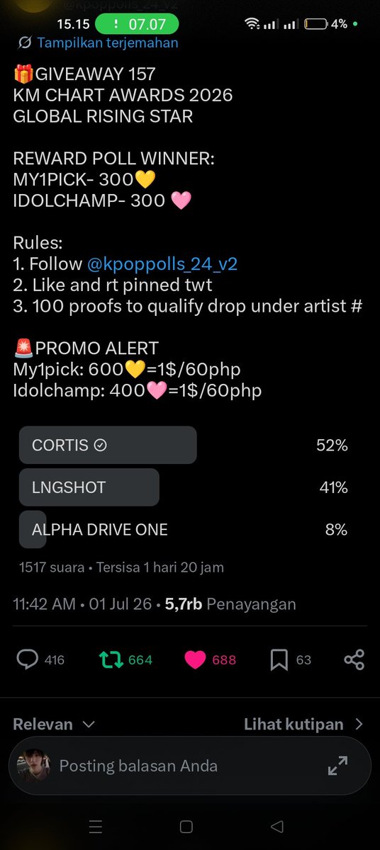 urdevine_'s tweet photo. @kpoppolls_24_v2 #CORTIS https://t.co/Ag0oiIGuRZ