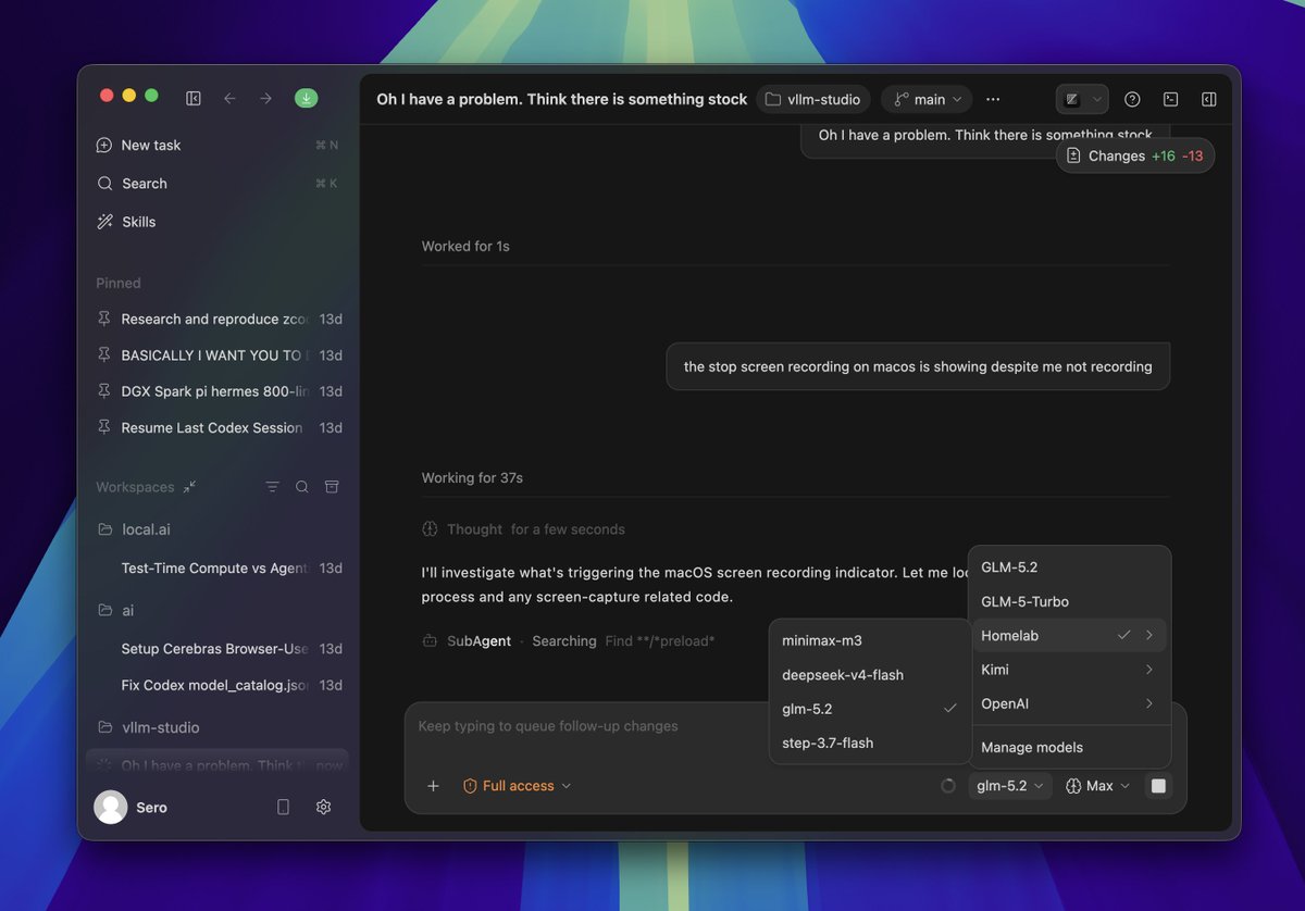 0xSero's tweet photo. zcode is an excellent desktop app for local models, the best in the game outside of local studio. 

It's free too! I setup my local provider in settings and I'm good to go.

So easy https://t.co/x46rcTd7hB