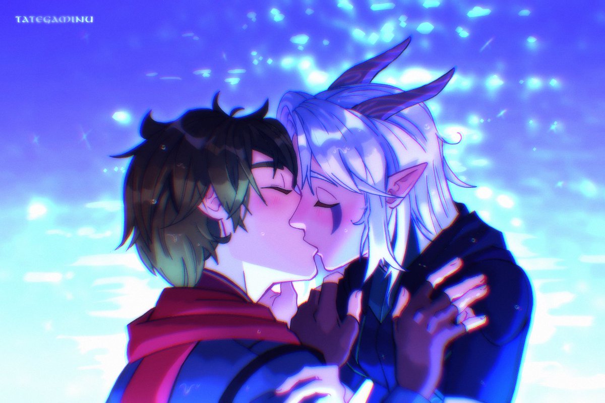 Tategaminu's tweet photo. Throught The Moon redraw👩‍❤️‍💋‍👨 July is their month🫶
#thedragonprince #tdp #rayllum #rayla #callum #art https://t.co/C8m23g4Emw