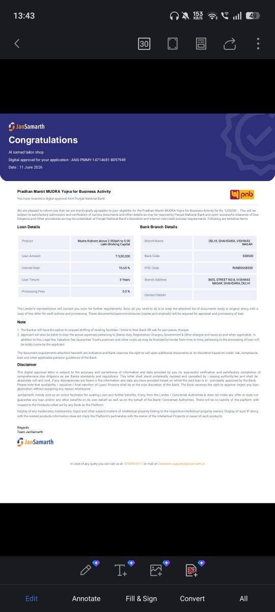 Devistrafinance's tweet photo. Dear @pnbindia ,
We applied for a PM Mudra Loan through the JanSamarth Portal and even received a Digital/In-Principle Approval. However, despite this, there has been no meaningful update or progress from the concerned PNB branch. We have been repeatedly asked to wait, https://t.co/Ff1q79dVKp