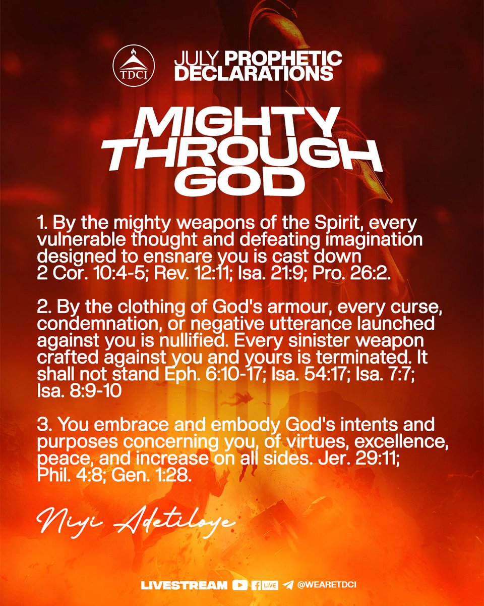 WeAreTDCI's tweet photo. #JulyPropheticDeclarations #MightyThroughGod #July2026 https://t.co/m23ZFIITN6