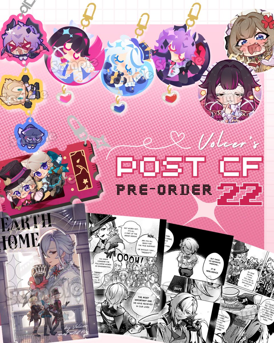 Volcer_Bruh's tweet photo. [💜&amp;🔁 are appreciated!]
My post #CF22 preorder / aftersale is open! YCH keychain cmms available  (1/5)

🗓️PO : 1 Jul - 14 Jul
📦Mail order/🍊
🛒: link below

💖Genshin Impact [Lyney, Arlecchino, Durin, Columbina etc]
#comifuro22 #comifuro22catalogue #genshinimpact #CF22aftersale https://t.co/Zn5X8ThUMZ