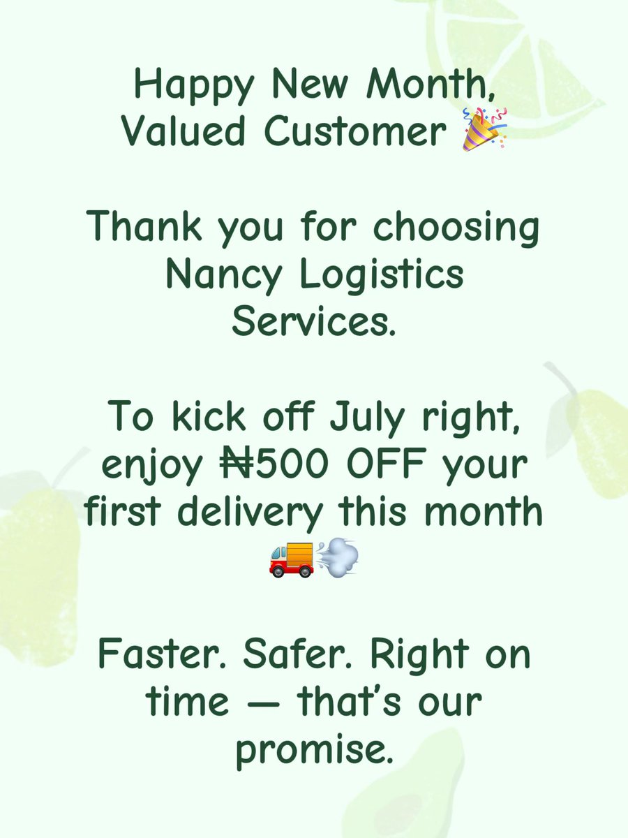 Nancy_logistics's tweet photo. Let’s handle all your errands this month✅

Enjoy our offer on your first delivery😌

📍Osogbo https://t.co/OLJfXi39Dz