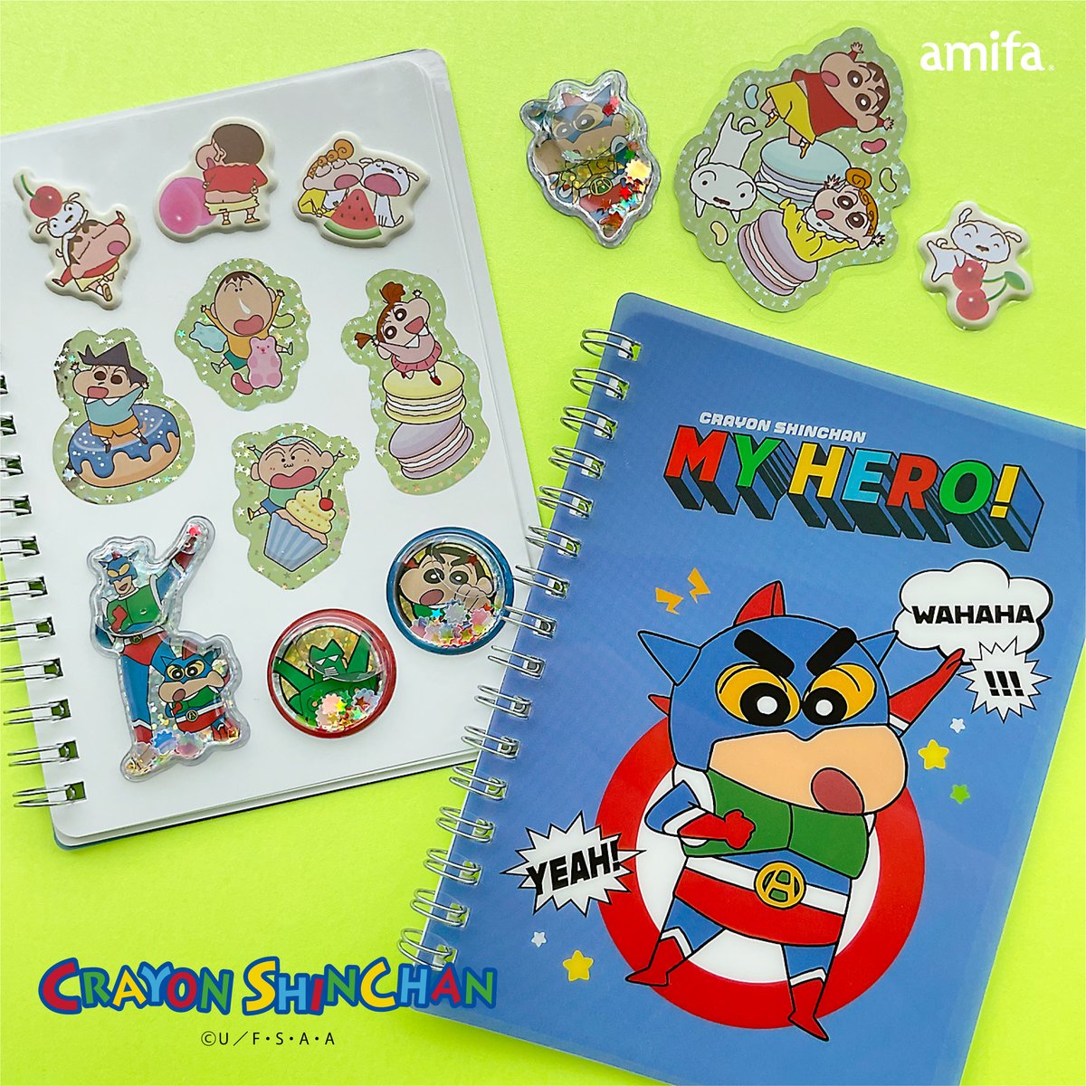 amifa100's tweet photo. ＼4大人気シールが、しんちゃんで登場！！／
クレヨンしんちゃんとシール帳をもっと楽しもう💗

おはじきシール、タイルシール
ウォーターシール、ふわふわシールなど
シール帳づくりで人気のシールが大集合✨
もちろん、定番人気のフレークシールもラインアップ！
さらに、リングタイプのシール帳も仲間入り📒

クレヨンしんちゃんの世界観をたっぷり詰めこんだ、
自分だけのシール帳を作ってみませんか？✨

しんちゃんファンの皆さま、
ぜひ店頭でチェックしてみてくださいね♪

こちらの商品は全国のSeria様にて販売中です。

-----------（⚠️お願いとご案内⚠️）-------------
※全国のSeria様にて販売中です。
※店頭に並ぶタイミング、在庫状況は
　店舗により異なります。
※入荷状況・お取扱店舗・お取寄せなどの
　お問合せは各店舗様にてお願いいたします。
-------------------------------------------------------

#クレヨンしんちゃん
#crayonshinchan
#짱구는못말려
#蠟筆小新
#蜡笔小新
#しんちゃんグッズ
#クレヨンしんちゃん好き
#シール帳
#シール帳作り
#シール収納
#おはじきシール
#タイルシール
#フレークシール
#セリア
#seria
#amifa
#アミファ