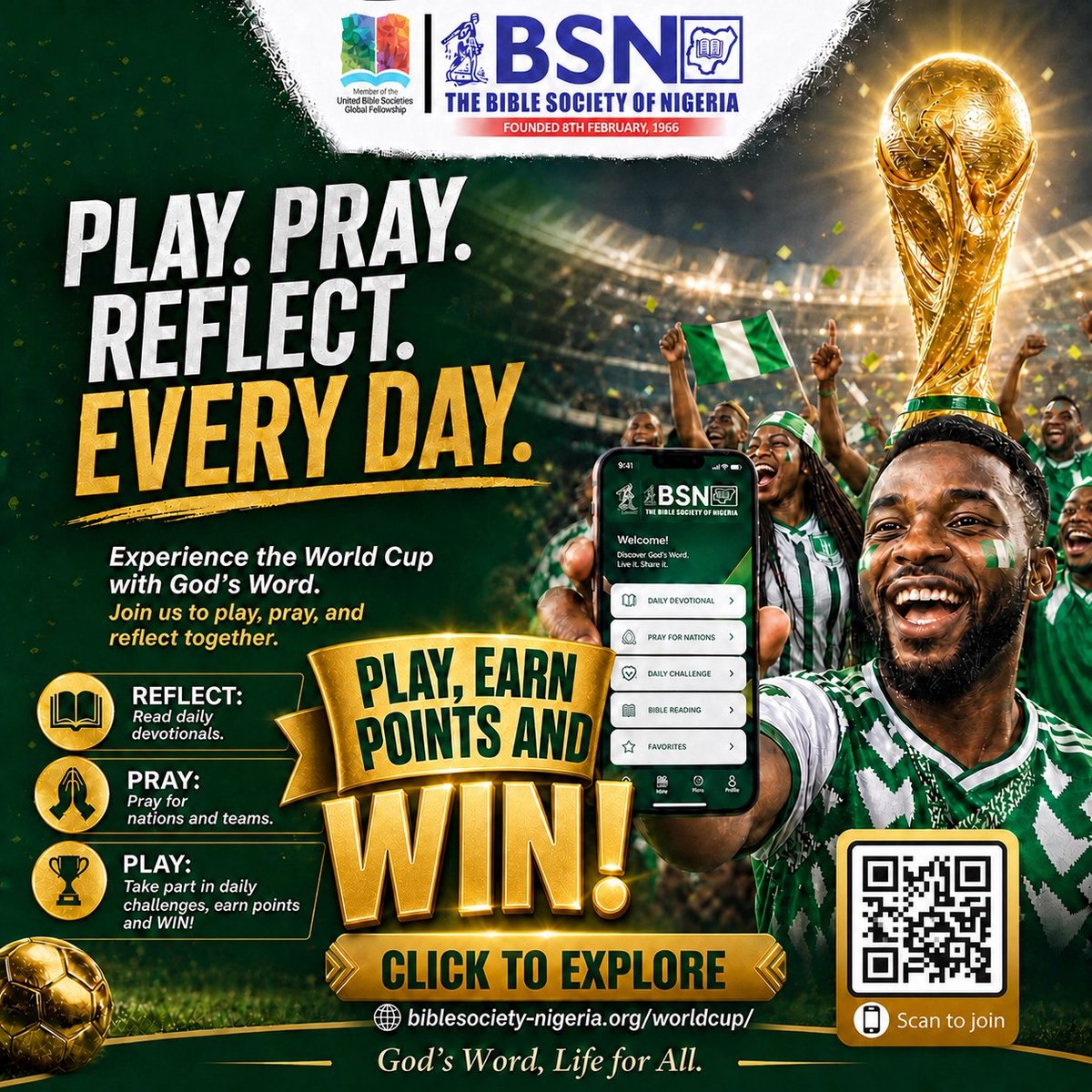 biblesocietyng's tweet photo. Penalties decide matches. Grace changes lives. ⚽

The penalty for sin is real, but God's gift is greater.

Read today's PENALTY devotional at https://t.co/IUKxCL7hOW, play today's game, and sign up to join the journey. 🔥🙏

#WorldCup #Penalty #Faith #Devotional #JesusSaves https://t.co/gurnVdDTMc