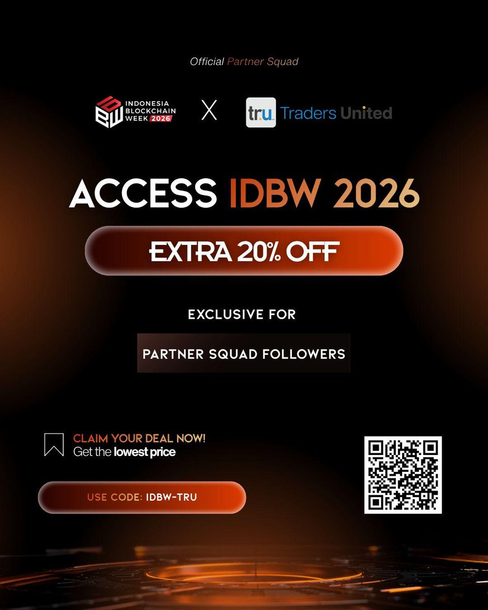 YOUareTRU's tweet photo. Catat tanggalnya! Traders United akan hadir di Indonesia Blockchain Week 2026!

- 12–13 Agustus | Jakarta International Convention Center
- Diskon tiket ekstra 20% dengan kode IDBW-TRU.

Sampai jumpa di Jakarta!

#TradersUnitedIndonesia #IndonesiaBlockchainWeek #IDBW2026 https://t.co/mwjSa0BwVw