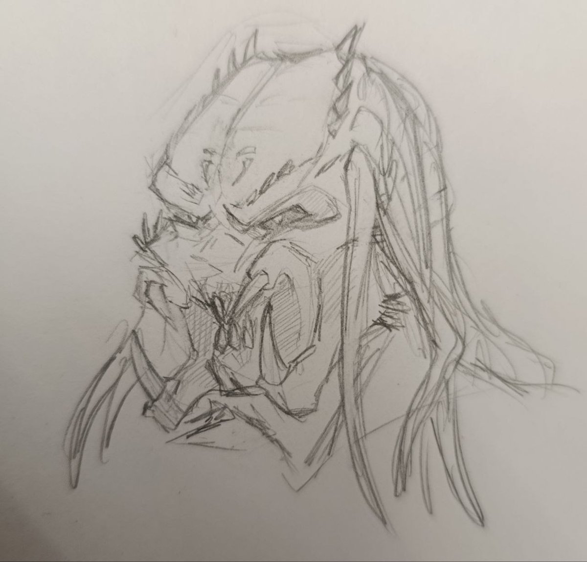 WeirdDemonuga's tweet photo. My FC. Yautja. Ha'kull

#predator #predators #yautja #FC #sketch https://t.co/y38WO9Jyww