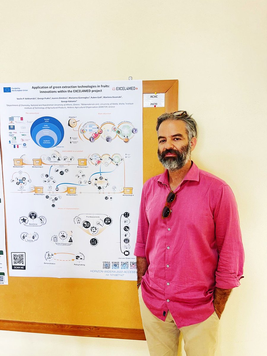 EXCEL4MED's tweet photo. #EXCEL4MED joined ACAC 2026 🧪 (24-26 June, Athens), where our coordinator Vasilis Valdramidis presented research on green extraction of bioactive compounds from pomegranate &amp; citrus.

We showcased sustainable approaches to valorise Mediterranean fruit by-products.

#HorizonEU https://t.co/lY2AKkNxWK