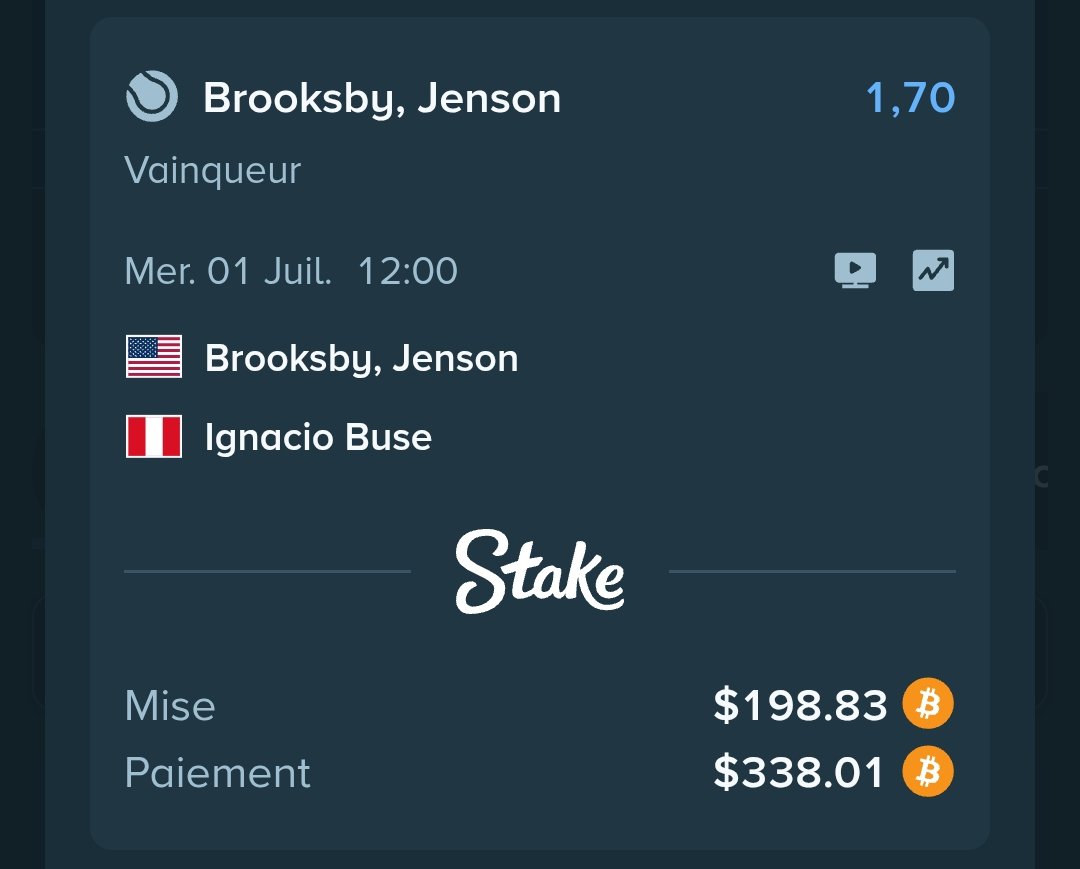 ScoreInsight's tweet photo. 🚨Value du Jour 🚨 

Brooksby win contre Buse 🎾

Côte a 1.7 👀

Mise 200$

#Wimbledon26 https://t.co/rdkKrHhFtg