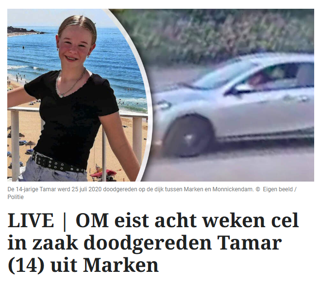 SanderSassen's tweet photo. Acht weken cel @RechtspraakNL? Acht miezerige weken in een staatshotel voor het doodrijden van een jong meisje? Waarom wordt van de dader, een asielzoeker uit Irak, hier het slachtoffer gemaakt? Waarom worden meisjes als Tamar opgeofferd?

Bron: https://t.co/hI71RuNcd3? https://t.co/jGLi5e8rTw