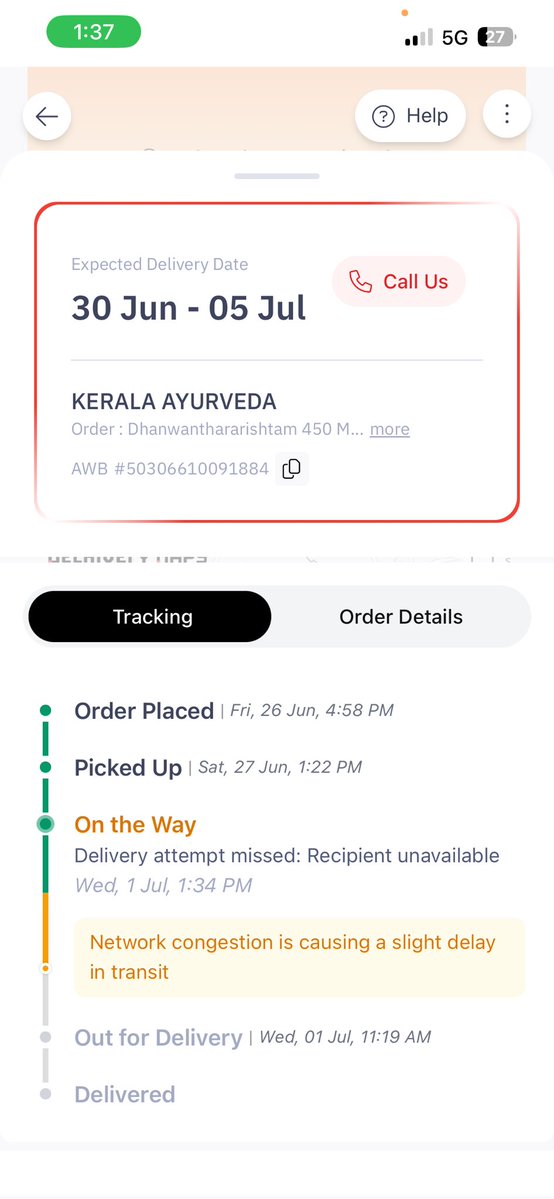 waseru23's tweet photo. @kalayurvedacorp worst experience from you as you have chosen @delhivery as logistics partner and they are not being delivered any Order on time, wrong status they marked as I was at home but they have mentioned customer was not there, disappointed I am and change in @BlueDart_ https://t.co/iDjwLakgpm