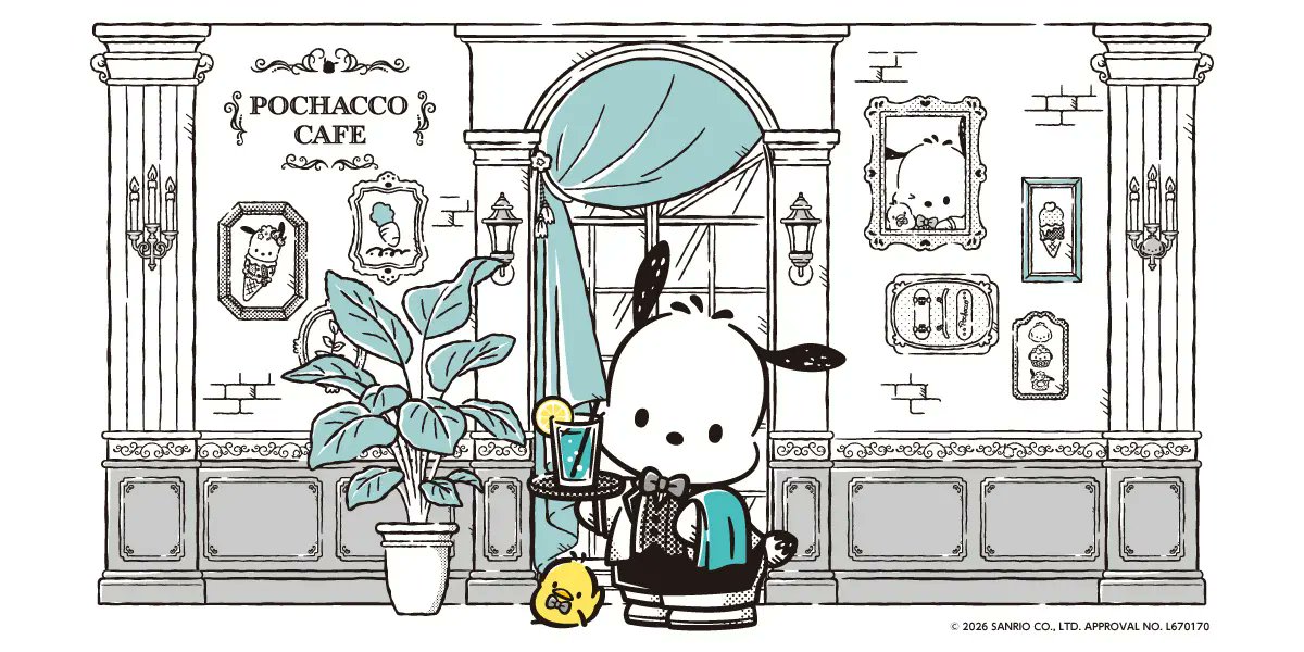 sanrio_oshikatu's tweet photo. ＼⚠️まもなく開催スタート📣🆕／
ポチャッコのモノクロ調のテーマカフェ「POCHACCO CAFE」、明日7/2(木)～東京・大阪で開催スタート🥹🩵🩶
グッズはオンラインでも販売されるので、カフェ行けない人もぜひチェックしてみてね🥹
オンライン販売は明日お昼12時開始だよ⏰

📅開催場所・日程：
≪東京/押上≫
📍BOX cafe&space東京ソラマチ店
東京都墨田区押上１丁目1-2 東京スカイツリータウン・ソラマチ 1F タワーヤード 6番地
📅2026年7月2日（木）～8月16日（日）

≪大阪/天王寺≫
📍BOX cafe&space 天王寺MIO店
大阪府大阪市天王寺区悲田院町10-39　天王寺MIO本館 11F
📅2026年7月2日（木）～8月9日（日）

🔻詳細は特設サイトにて🩶
https://t.co/0jIjkyj4Vz

#サンリオキャラクターズ #ポチャッコ #テーマカフェ