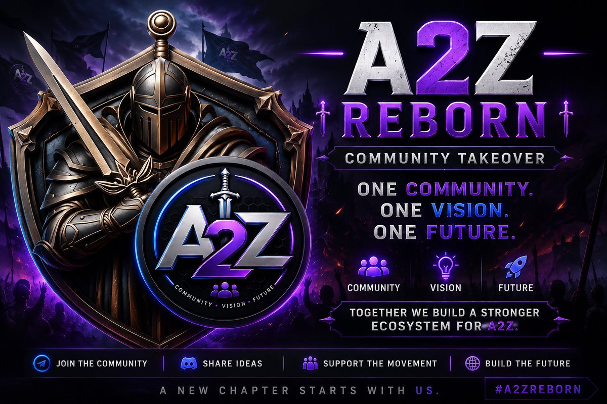 A2ZReborn's tweet photo. ⚔️ A2Z REBORN ⚔️

Every great comeback starts with people who refuse to give up.

A2Z Reborn isn't about waiting for someone else to build the future.

It's about a community choosing to build it together.

💜 Holders.
🎨 Creators.
💻 Developers.
📢 Builders.

If you believe in community-driven projects and want to help shape the next chapter of A2Z, you're welcome here.

I'm not part of the original team—I'm simply a community member who believes we can build a stronger ecosystem together.

The vision is simple:

⚔️ One Community.
💡 One Vision.
🚀 One Future.

Together, let's see what A2Z can become.

📈 Available on https://t.co/ICybTjG75I.

#A2Z #A2ZReborn #CommunityTakeover #CryptoCom #CryptoCommunity #Web3 #DYOR
