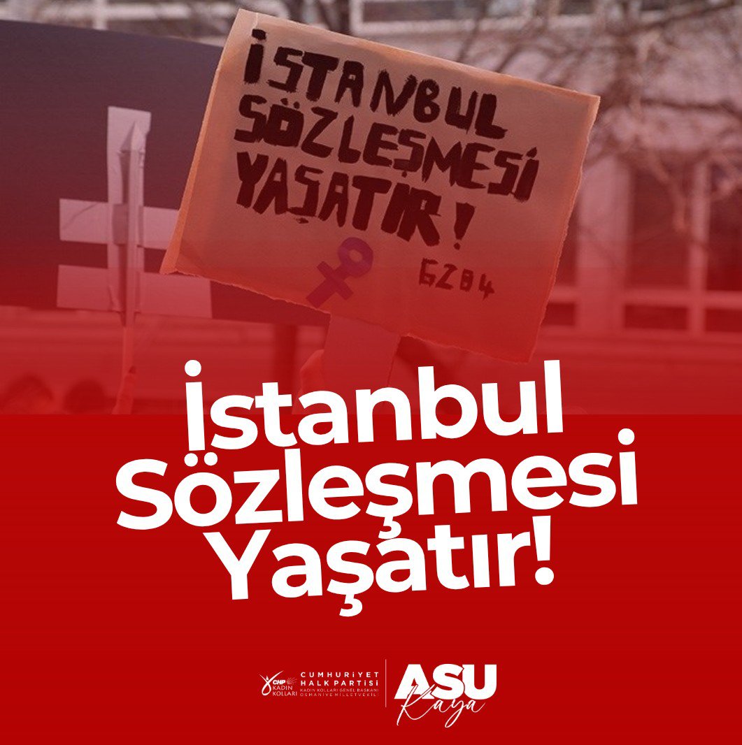 AsuKaya80TBMM's tweet photo. Tam 5 yıl önce bugün, kadınların can simidi olan İstanbul Sözleşmesi’ni tek bir gece yarısı kararnamesiyle yırtıp attılar. Siyasi ikballeri ve tarikat pazarlıkları uğruna milyonlarca kadının yaşam hakkını hiçe saydılar.

Sonuç ne mi oldu? Geçen 5 koca yılda yüzlerce kadın katledildi, failler "arkamız sağlam" diyerek cesaret buldu, sokaklar güvensizleşti.

Kadın cinayetleri politiktir! 
Çünkü yaşanan her cinayette, her cezasızlık kararında, katilleri sokaklara salan o yargı pratiklerinde bu feshin izi var. Bu iktidarın ortaklığı var!

İstanbul Sözleşmesi'ni hedef gösterenler, kadınların yaşam hakkını siyasete kurban etti. Bugün kadınlar sadece şiddetle değil, onları koruması gereken devletin ihmaliyle de mücadele ediyor.

Bir imzayla kadının arkasından devlet gücünü çekenlere rağmen, biz her koşulda kadınların yaşam hakkından, eşitlikten ve adaletten asla vazgeçmeyeceğiz!
"İstanbul Sözleşmesi yaşatır!" demeye, kadınlar özgür ve güvende yaşayana kadar mücadele etmeye devam edeceğiz.